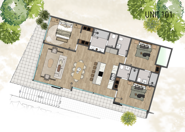 Sunset Beachfront Luxury Villas Unit 101